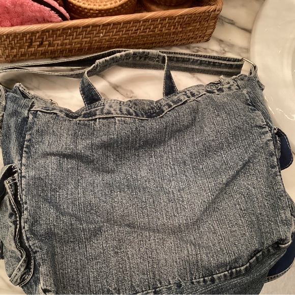 Denim Vintage Messenger Bag 12 x 12” Large softly worn.  No rips or stains. - Picture 5 of 5